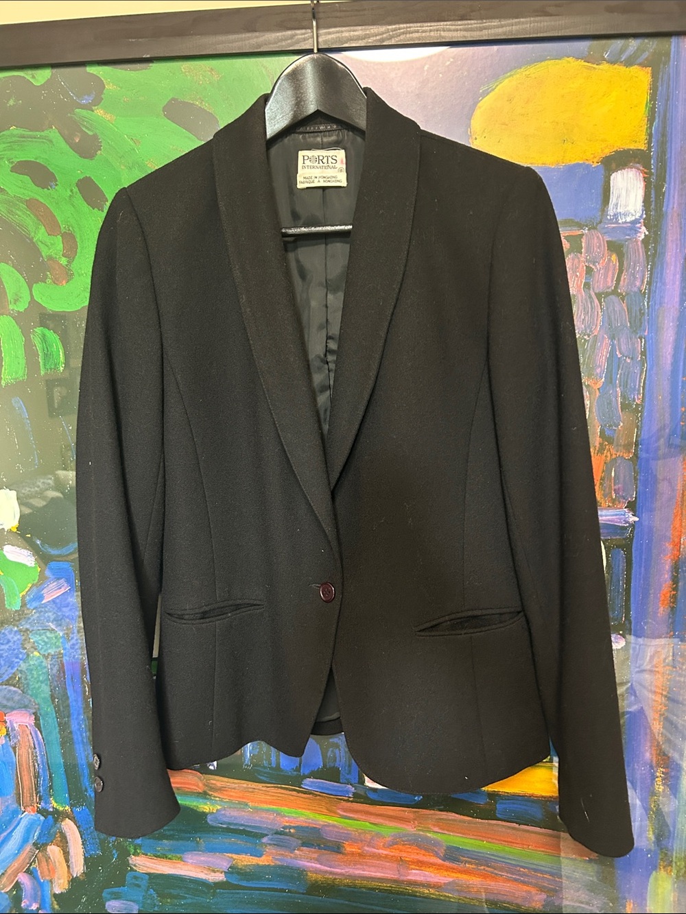 Ports Collection Black Tailored Wool Blazer